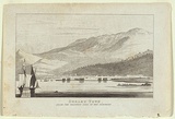 Artist: b'Bock, Thomas.' | Title: b'Hobart Town from the eastern side of the Derwent.' | Date: 1830 | Technique: b'etching, printed in black ink, from one copper plate'