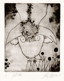 Artist: Shepherdson, Gordon. | Title: The second plate (The bull plate). 4 | Date: 1977 | Technique: drypoint, printed as monotype, from one plate