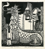 Artist: b'Meadows, Ron.' | Title: b'The dragon.' | Date: c.1932 | Technique: b'linocut, printed in black ink, from one block'