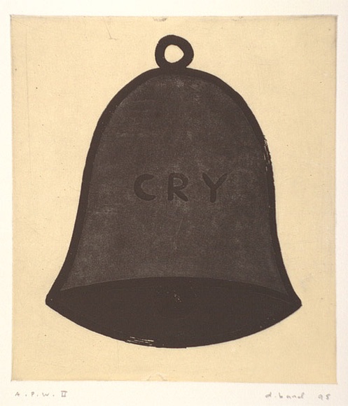 Artist: b'Band, David.' | Title: b'(Bell)' | Date: 1995, September - October | Technique: b'etching, lift-ground and aquatint, viscosity printed in colour, from two plates'