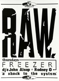 Artist: b'McDonald, Linsay.' | Title: b'Raw. Thursday Freezer' | Date: 1990 | Technique: b'screenprint, printed in black ink, from one stencil'