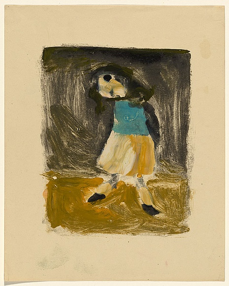 Artist: b'Nolan, Sidney.' | Title: b'Girl' | Date: c.1946 | Technique: b'monotype, enamel paint'