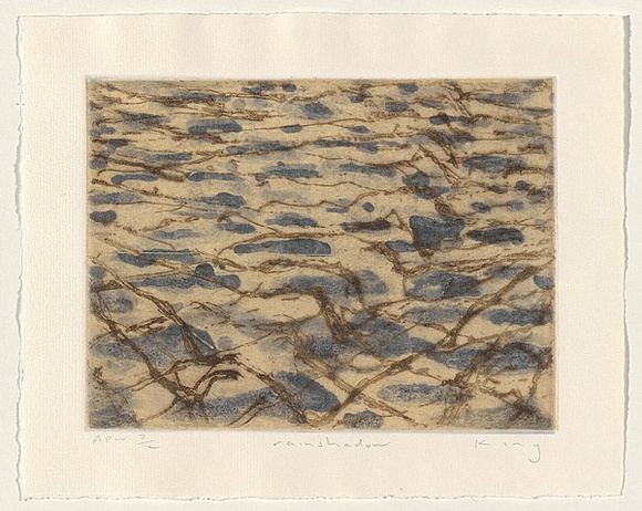 Artist: b'KING, Martin' | Title: b'Rainshadow' | Date: 1999, November | Technique: b'aquatint, printed in colour, from two plates'