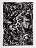 Artist: b'Gardiner, Ian.' | Title: b'Morning run.' | Date: 1988 | Technique: b'woodcut, printed in black ink, from one block'