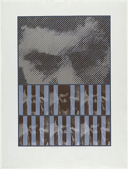 Artist: b'MADDOCK, Bea' | Title: b'Draw a non-simple boundary with only one inside' | Date: 1970 | Technique: b'screenprint, printed in colour, from six stencils'