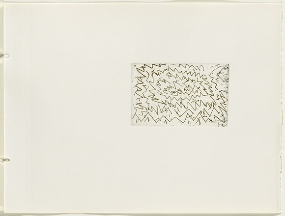 Artist: b'JACKS, Robert' | Title: b'not titled [abstract linear composition]. [leaf 14 : recto]' | Date: 1978 | Technique: b'etching, printed in black ink, from one plate'