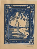 Artist: FEINT, Adrian | Title: Bookplate: William & Elsie Wood. | Date: (1937) | Technique: wood-engraving, printed in blue ink, from one block | Copyright: Courtesy the Estate of Adrian Feint