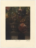 Artist: b'KEMPSON, Michael' | Title: b'Spirit in flight' | Date: 1990 | Technique: b'etching and aquatint, printed in colour, from multiple plates'