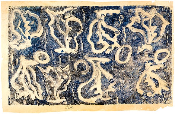 Artist: b'PRESTON, Margaret' | Title: b'Sponge' | Date: 1946 | Technique: b'monotype, printed in colour, from one masonite sheet' | Copyright: b'\xc2\xa9 Margaret Preston. Licensed by VISCOPY, Australia'