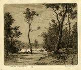 Artist: b'Farmer, John.' | Title: b'Bartyan Waterholes.' | Date: c.1960 | Technique: b'etching, printed in brown ink with plate-tone, from one plate'