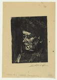 Artist: Groblicka, Lidia. | Title: Model [in profile facing right, 1] | Date: 1952-53 | Technique: monotype