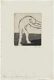 Artist: MADDOCK, Bea | Title: Figure and shadow II | Date: October 1965 | Technique: line-etching and aquatint, printed in black ink, from one copper plate