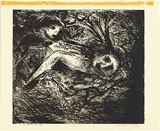 Artist: b'BOYD, Arthur' | Title: b'Broken nude and flying figure.' | Date: (1962-63) | Technique: b'etching and aquatint, printed in black ink, from one plate' | Copyright: b'Reproduced with permission of Bundanon Trust'