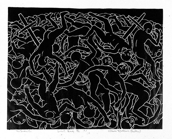 Artist: b'Hawkins, Weaver.' | Title: b'The innocents' | Date: 1968 | Technique: b'linocut, printed in black ink, from one block' | Copyright: b'The Estate of H.F Weaver Hawkins'