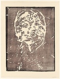 Artist: Tillers, Imants. | Title: Flight at 33110 | Date: 1994 | Technique: woodcut, printed in brown ink, from one block | Copyright: Courtesy of the artist