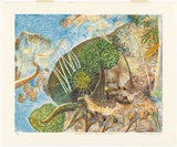 Artist: b'Robinson, William.' | Title: b'Creation landscape - Man and the Spheres I' | Date: 1991, September, October, November | Technique: b'lithographs, printed in colour'