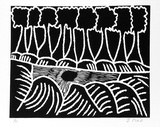 Artist: b'Pike, Jimmy.' | Title: b'Billabong Karru' | Date: 1985 | Technique: b'screenprint, printed in black ink, from one stencil'