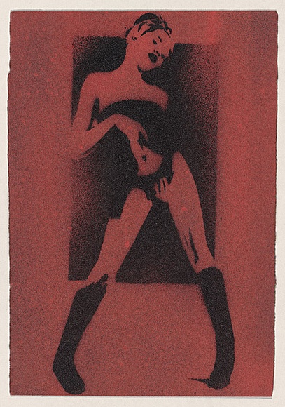 Artist: b'NUROK,' | Title: b'Not titled [blackboot girl].' | Date: 2003 | Technique: b'stencil, printed in black ink, from one stencil'