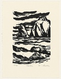 Artist: AMOR, Rick | Title: The sea. | Date: 1992 | Technique: woodcut, printed in black ink, from one block