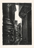 Artist: b'AMOR, Rick' | Title: b'Passage.' | Date: 1993 | Technique: b'woodcut, printed in black ink, from one block'