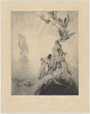 Artist: b'LINDSAY, Norman' | Title: b'Unknown seas' | Date: 1922 | Technique: b'etching, engraving and stipple, printed in dark-blue ink, from one copper plate'