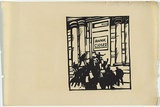 Artist: UNKNOWN, WORKER ARTISTS, SYDNEY, NSW | Title: Not titled (bank closed). | Date: 1933 | Technique: linocut, printed in black ink, from one block