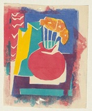 Title: b'[Still life]' | Technique: b'linocut, printed in colour, from multiple blocks'