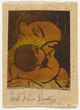 Artist: Bell, George.. | Title: (Mother and child). | Technique: linocut, printed in colour, from two blocks