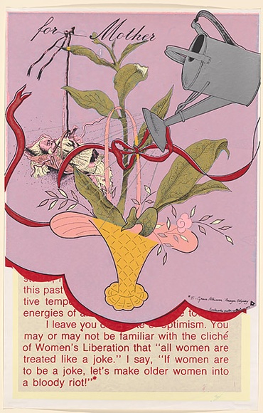 Artist: EARTHWORKS POSTER COLLECTIVE | Title: For Mother | Date: 1977 | Technique: screenprint, printed in colour, from multiple stencils | Copyright: © Marie McMahon. Licensed by VISCOPY, Australia