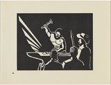 Artist: McFarlane, Ernie. | Title: <p>The blacksmith.</p> | Date: 1954 | Technique: linocut, printed in black ink, from one block