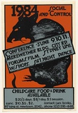 Artist: b'Horniman, Joanne.' | Title: b'Rat. 1984 Social Control Conference' | Date: 1984 | Technique: b'screenprint, printed in colour, from three ulano hand-cut stencils' | Copyright: b'Courtesy of the artist'