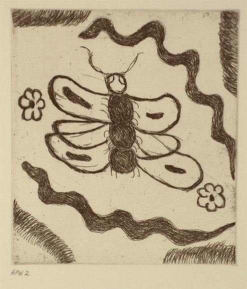 Artist: b'Jones, April.' | Title: b'Butterfly' | Date: 1994, October - November | Technique: b'etching, printed in black ink, from one plate'