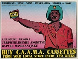 Artist: b'REDBACK GRAPHIX' | Title: b'Card: Buy C.A.A.M.A Cassettes' | Date: 1980 | Technique: b'offset-lithograph, printed in colour, from multiple plates'