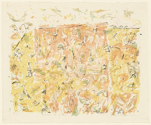 Artist: b'MACQUEEN, Mary' | Title: b'Hillside with fauna' | Date: 1976 | Technique: b'lithograph, printed in colour, from multiple plates' | Copyright: b'Courtesy Paulette Calhoun, for the estate of Mary Macqueen'