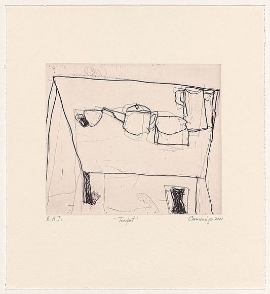 Artist: b'Cummings, Elizabeth.' | Title: b'Teapot 1.' | Date: 2001 | Technique: b'etching, printed in black ink, from one plate'