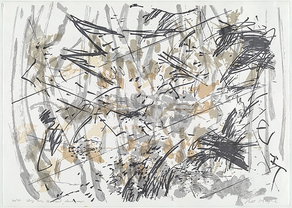 Artist: MEYER, Bill | Title: Dry grey bronzed landscape | Date: 1988 | Technique: screenprint, printed in four colours, from three stencils | Copyright: © Bill Meyer
