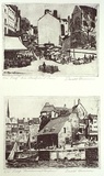 Artist: b'Cameron, Donald.' | Title: b'Rue Mouffetard Paris / Lieutenance - Honfleu' | Date: c.1990 | Technique: b'etching, printed in black ink, from two plates'