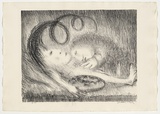 Artist: b'BOYD, Arthur' | Title: b'St Clare attending to St Francis.' | Date: (1965) | Technique: b'lithograph, printed in black ink, from one plate' | Copyright: b'Reproduced with permission of Bundanon Trust'