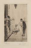 Artist: Shirlow, John. | Title: Chinese at a doorway | Date: 1922 | Technique: etching and aquatint, printed in black ink with plate-tone, from one copper plate