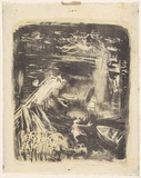 Artist: MACQUEEN, Mary | Title: Storm | Date: c.1960 | Technique: lithograph, printed in colour, from two plates in black, yellow and orange ink | Copyright: Courtesy Paulette Calhoun, for the estate of Mary Macqueen