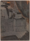 Artist: b'Rees, Ann Gillmore.' | Title: b'not titled [on shipboard]' | Date: c.1942 | Technique: b'engraved woodblock'