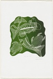 Artist: Clarmont, Sammy. | Title: In the sea | Date: 1999 | Technique: linocut, printed in green ink, from one block