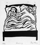 Artist: b'Allen, Joyce.' | Title: b'Snoring.' | Date: 1971 | Technique: b'linocut, printed in black ink, from one block'