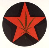 Artist: LITTLE, Colin | Title: (Poster of Marijuana leaf on red star) | Technique: screenprint, printed in colour, from multiple stencils