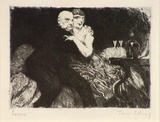 Artist: Scharf, Theo. | Title: Lovers | Date: c.1922 | Technique: etching, printed in black ink, from one plate | Copyright: © The Estate of Theo Scharf.