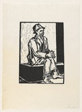 Artist: Groblicka, Lidia. | Title: The model. | Date: 1954 | Technique: woodcut, printed in black ink, from one block