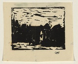 Artist: b'WILLIAMS, Fred' | Title: b'Landscape, Kent [2nd version]' | Date: c.1954 | Technique: b'linocut, printed in black ink, from one block' | Copyright: b'\xc2\xa9 Fred Williams Estate'
