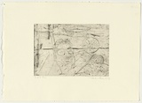 Artist: PARR, Mike | Title: Gun into vanishing point 13 | Date: 1988-89 | Technique: drypoint and foul biting, printed in black ink, from one copper plate