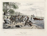 Artist: b'Sainson, Louis de.' | Title: b'Baie Jervis. (Nouvelle Hollande). [Jervis Bay]' | Date: 1833 | Technique: b'lithograph, printed in black ink, from one stone; hand-coloured'