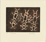 Artist: b'RUPERT, Nura' | Title: b'Mamu walytja' | Date: 2003 | Technique: b'etching and aquatint, printed in colour, from two plates; handcoloured' | Copyright: b'\xc2\xa9 Nura Rupert. Licensed by VISCOPY, Australia, 2008.'